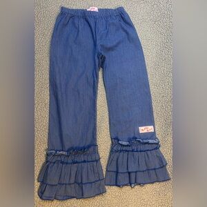 Ruffle Girl Pants Girls Size 10 Blue And Pink With Ruffles Little Girls Size